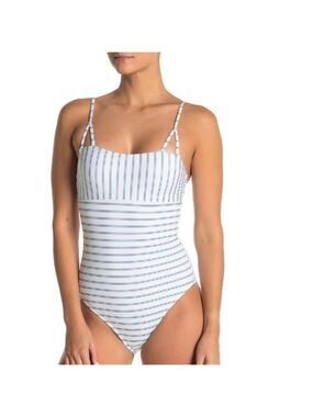 Splendid Pinstripe One-Piece Swimsuit